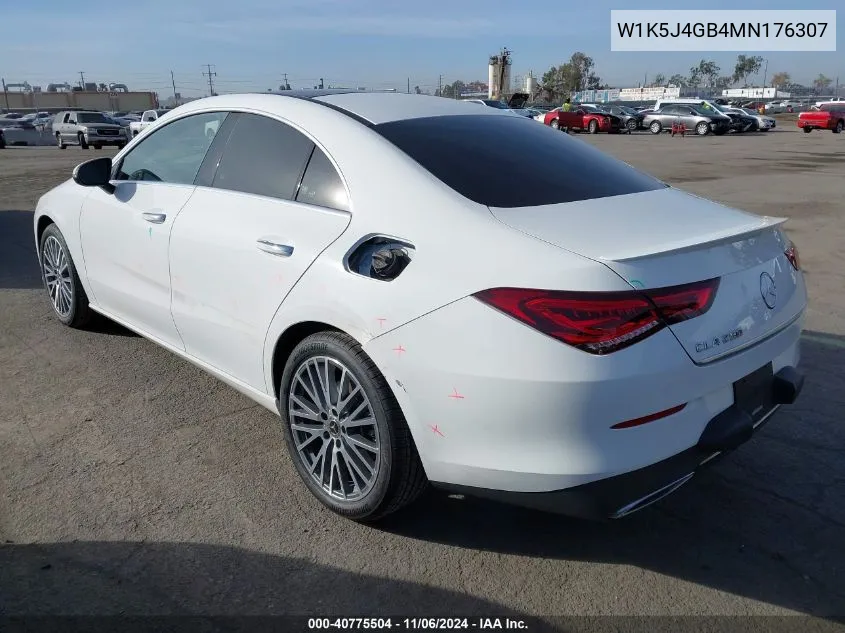 2021 Mercedes-Benz Cla 250 VIN: W1K5J4GB4MN176307 Lot: 40775504