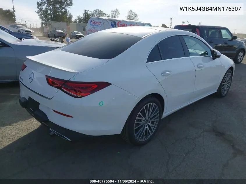 2021 Mercedes-Benz Cla 250 VIN: W1K5J4GB4MN176307 Lot: 40775504