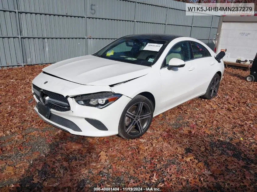 2021 Mercedes-Benz Cla 250 4Matic VIN: W1K5J4HB4MN237279 Lot: 40881404