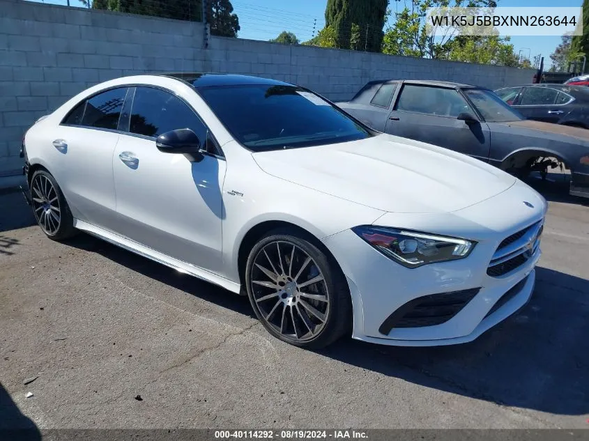 2022 Mercedes-Benz Amg Cla 35 4Matic VIN: W1K5J5BBXNN263644 Lot: 40114292