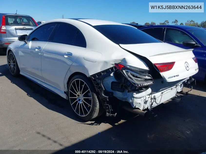 2022 Mercedes-Benz Amg Cla 35 4Matic VIN: W1K5J5BBXNN263644 Lot: 40114292