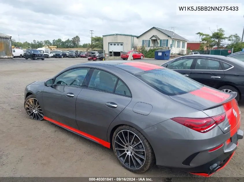 2022 Mercedes-Benz Amg Cla 35 4Matic VIN: W1K5J5BB2NN275433 Lot: 40301841