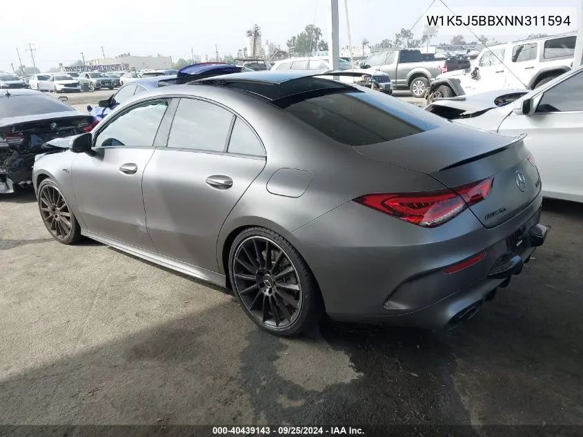 2022 Mercedes-Benz Amg Cla 35 4Matic VIN: W1K5J5BBXNN311594 Lot: 40439143