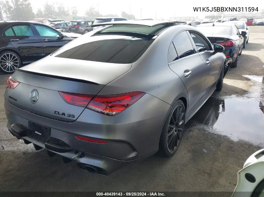 2022 Mercedes-Benz Amg Cla 35 4Matic VIN: W1K5J5BBXNN311594 Lot: 40439143