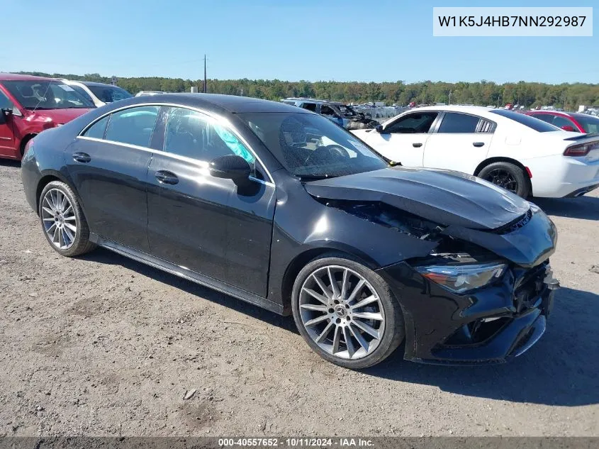 2022 Mercedes-Benz Cla 250 4Matic VIN: W1K5J4HB7NN292987 Lot: 40557652