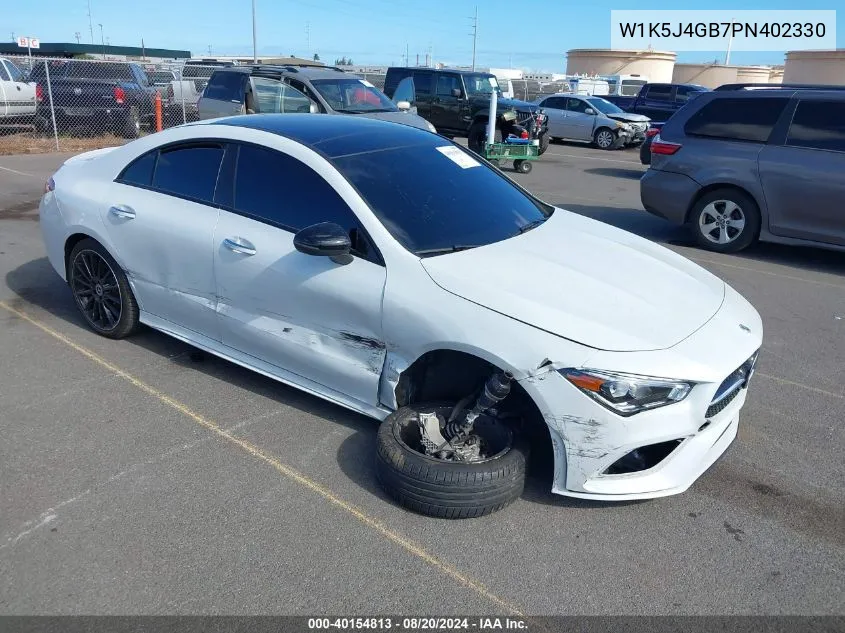 2023 Mercedes-Benz Cla 250 Coupe VIN: W1K5J4GB7PN402330 Lot: 40154813