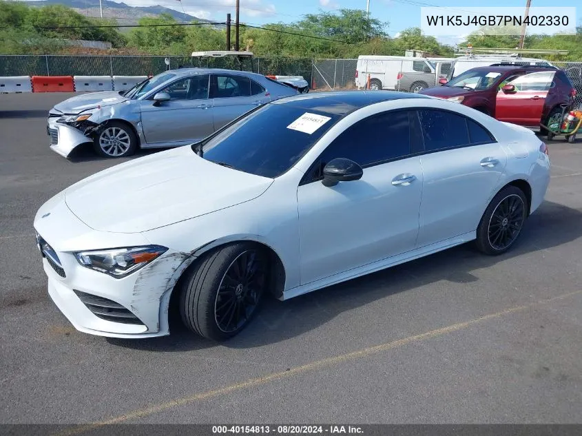 2023 Mercedes-Benz Cla 250 Coupe VIN: W1K5J4GB7PN402330 Lot: 40154813