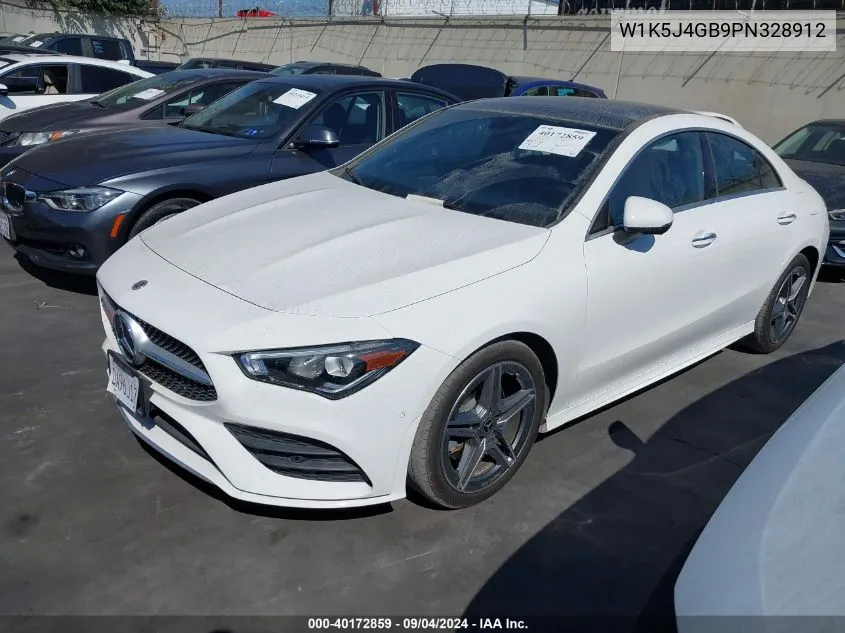 2023 Mercedes-Benz Cla 250 Coupe VIN: W1K5J4GB9PN328912 Lot: 40172859