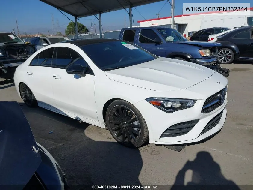 2023 Mercedes-Benz Cla 250 Coupe 250 VIN: W1K5J4GB7PN332344 Lot: 40310204