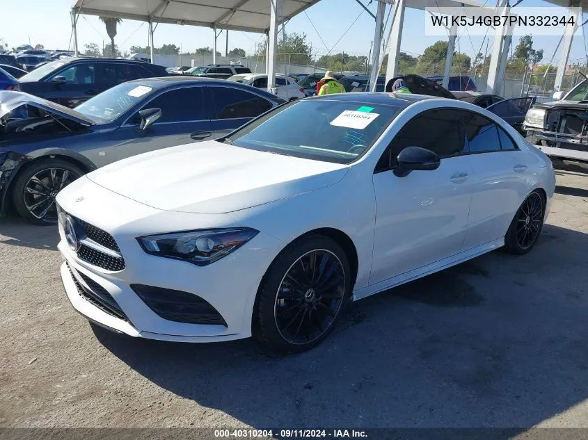 2023 Mercedes-Benz Cla 250 Coupe 250 VIN: W1K5J4GB7PN332344 Lot: 40310204