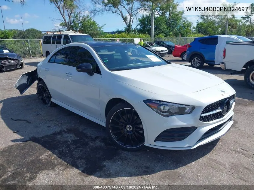 2023 Mercedes-Benz Cla 250 Coupe 250 VIN: W1K5J4GB0PN324697 Lot: 40375749