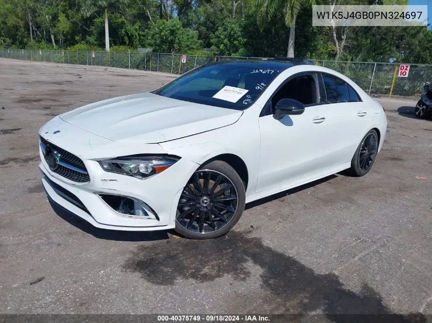 2023 Mercedes-Benz Cla 250 Coupe 250 VIN: W1K5J4GB0PN324697 Lot: 40375749