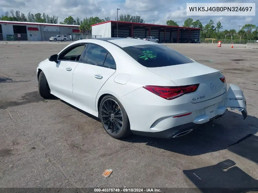 2023 Mercedes-Benz Cla 250 Coupe 250 VIN: W1K5J4GB0PN324697 Lot: 40375749