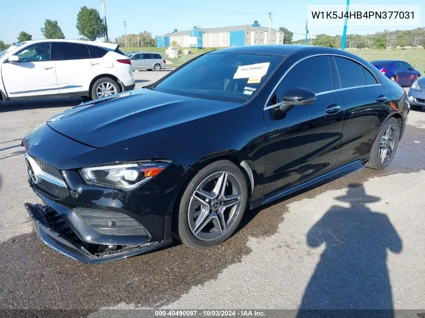 2023 Mercedes-Benz Cla 250 Coupe 4Matic VIN: W1K5J4HB4PN377031 Lot: 40490087