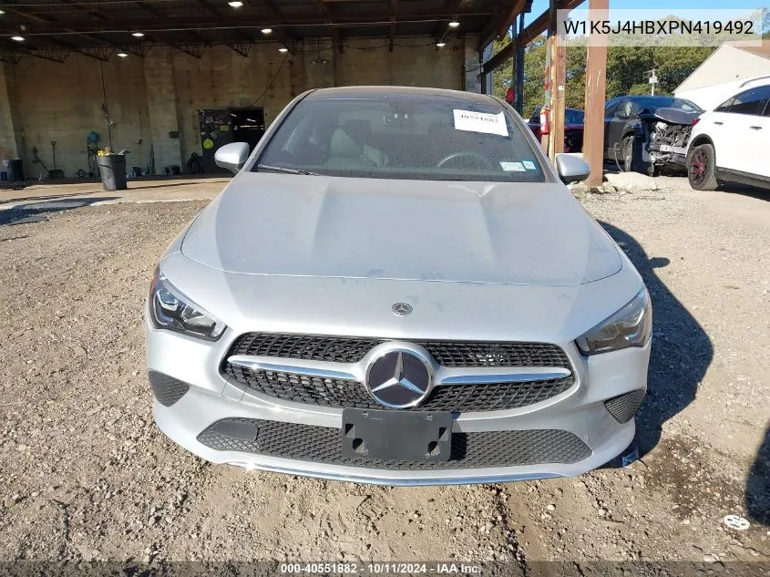 2023 Mercedes-Benz Cla 250 4Matic VIN: W1K5J4HBXPN419492 Lot: 40551882