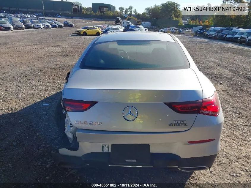 2023 Mercedes-Benz Cla 250 4Matic VIN: W1K5J4HBXPN419492 Lot: 40551882