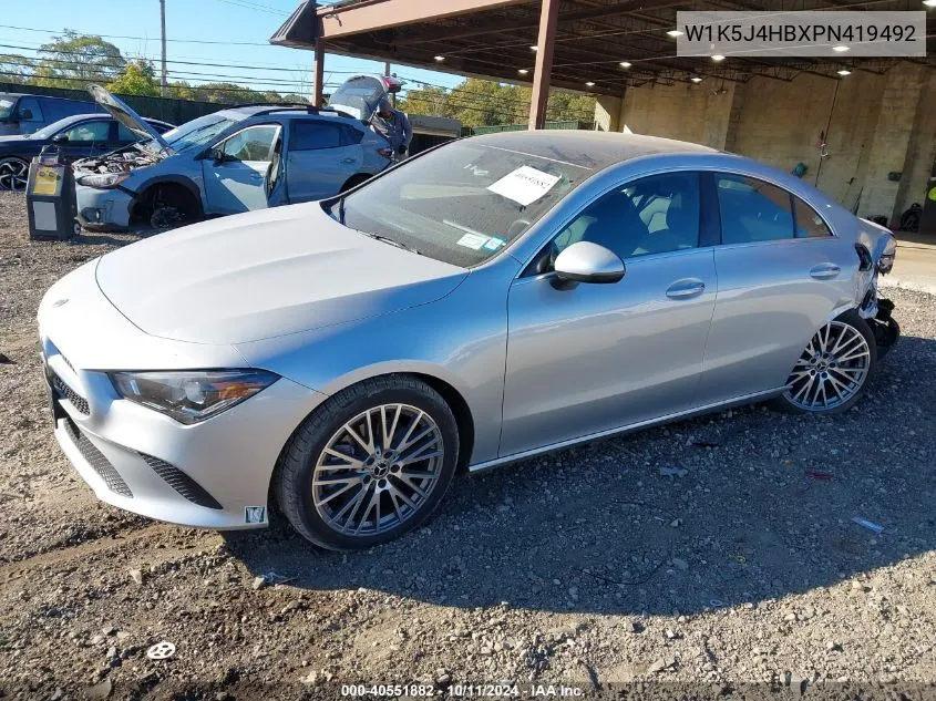 2023 Mercedes-Benz Cla 250 4Matic VIN: W1K5J4HBXPN419492 Lot: 40551882