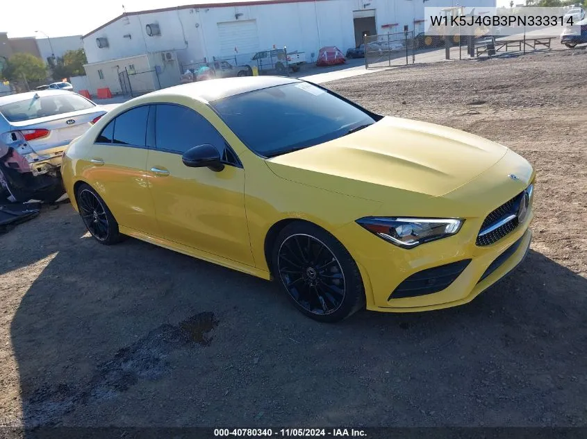 2023 Mercedes-Benz Cla 250 Coupe VIN: W1K5J4GB3PN333314 Lot: 40780340