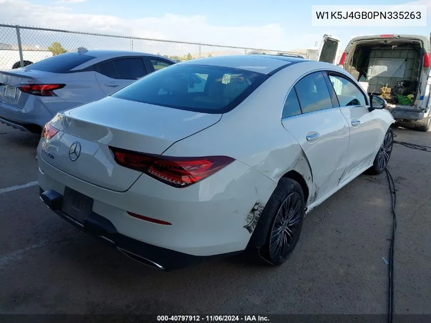 2023 Mercedes-Benz Cla 250 Coupe VIN: W1K5J4GB0PN335263 Lot: 40797912