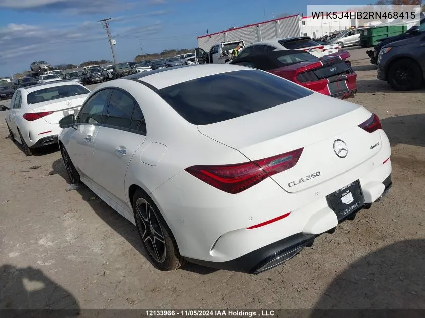 2024 Mercedes-Benz Cla VIN: W1K5J4HB2RN468415 Lot: 12133966