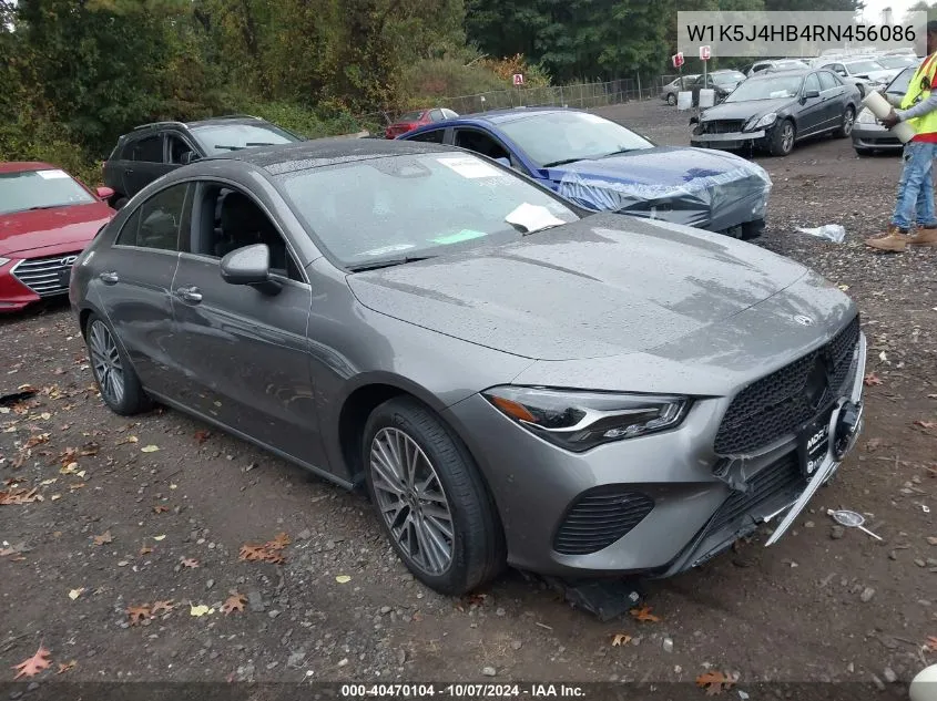 2024 Mercedes-Benz Cla 250 Coupe 4Matic VIN: W1K5J4HB4RN456086 Lot: 40470104