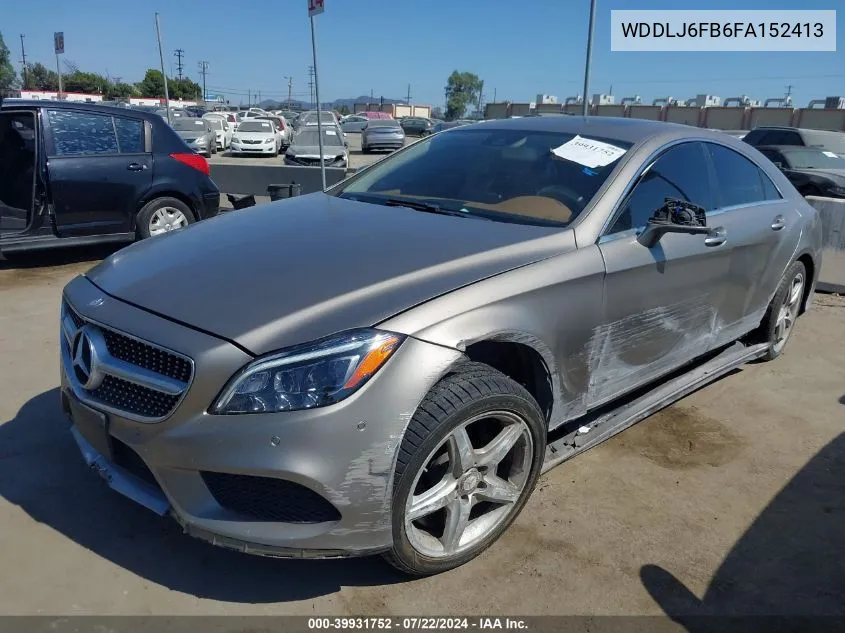 2015 Mercedes-Benz Cls 400 VIN: WDDLJ6FB6FA152413 Lot: 39931752