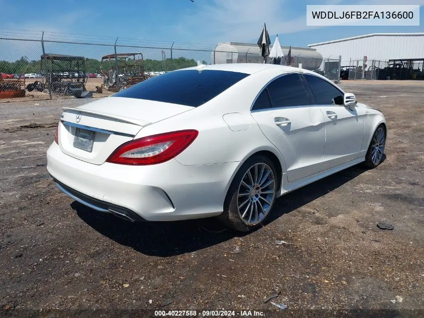 2015 Mercedes-Benz Cls 400 VIN: WDDLJ6FB2FA136600 Lot: 40227588