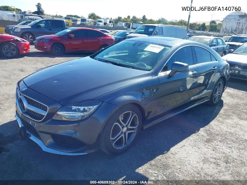 2015 Mercedes-Benz Cls 400 VIN: WDDLJ6FB0FA140760 Lot: 40689302