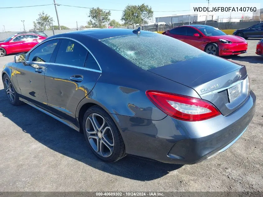 2015 Mercedes-Benz Cls 400 VIN: WDDLJ6FB0FA140760 Lot: 40689302