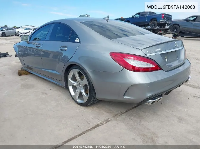 2015 Mercedes-Benz Cls 400 VIN: WDDLJ6FB9FA142068 Lot: 40742856