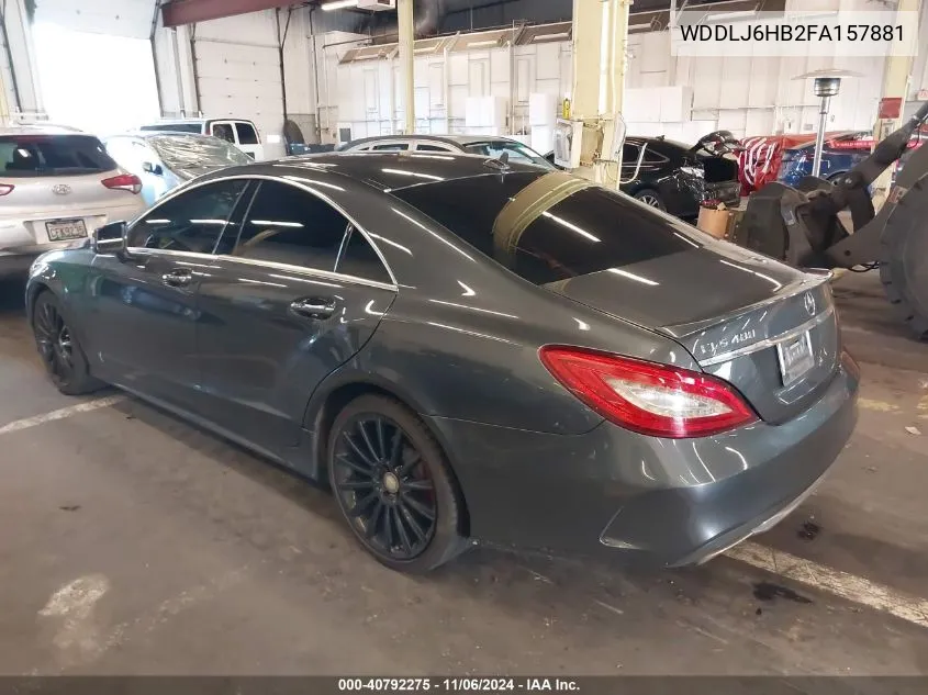 2015 Mercedes-Benz Cls 400 4Matic VIN: WDDLJ6HB2FA157881 Lot: 40792275