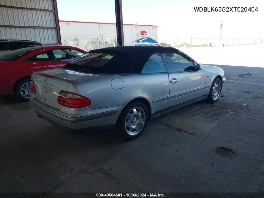 1999 Mercedes-Benz Clk 320 VIN: WDBLK65G2XT020404 Lot: 40504601