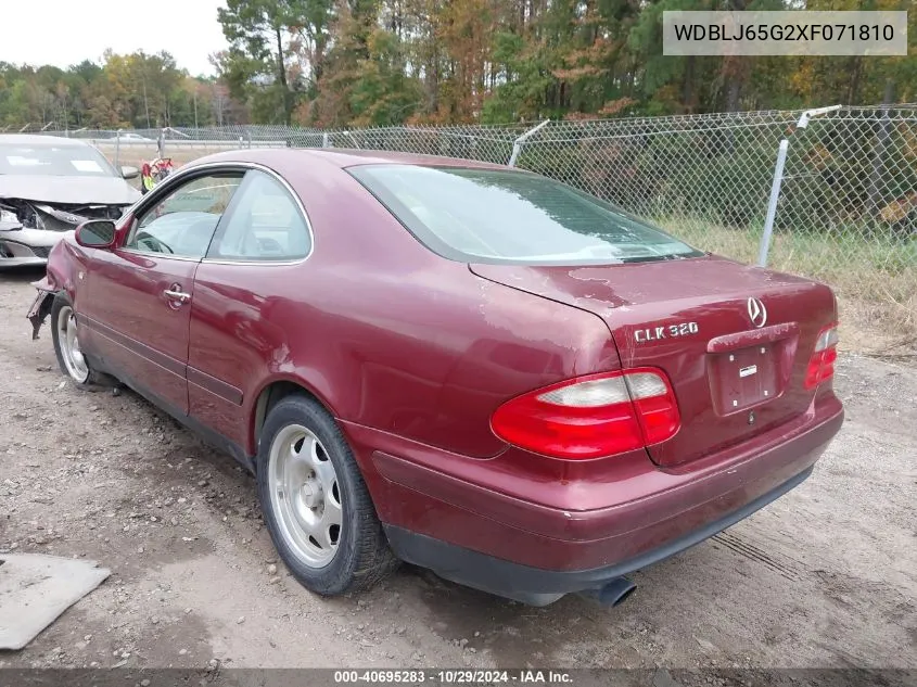 1999 Mercedes-Benz Clk 320 VIN: WDBLJ65G2XF071810 Lot: 40695283