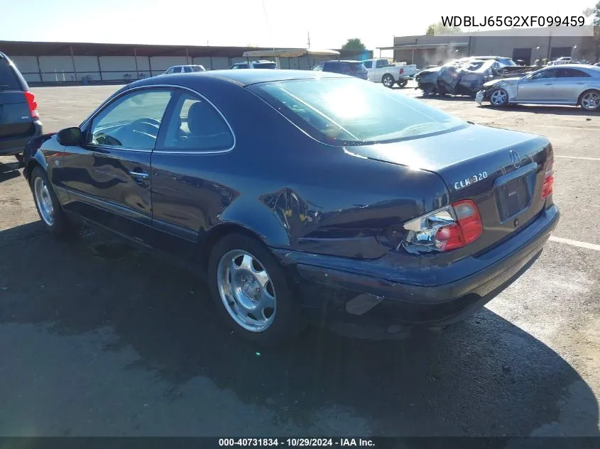 1999 Mercedes-Benz Clk 320 VIN: WDBLJ65G2XF099459 Lot: 40731834