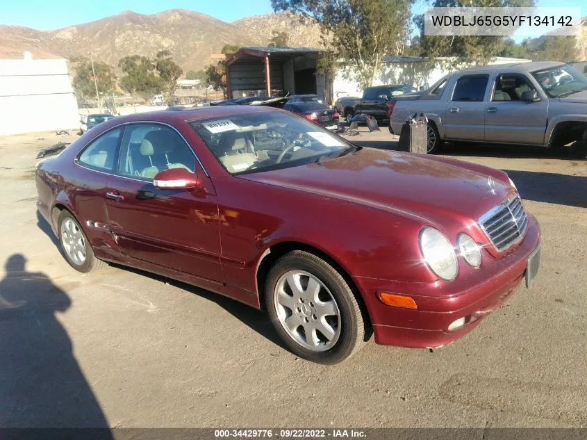 2000 Mercedes-Benz Clk 320 VIN: WDBLJ65G5YF134142 Lot: 34429776