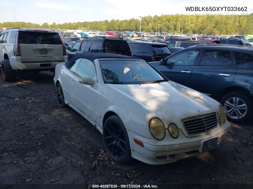 2000 Mercedes-Benz Clk 320 VIN: WDBLK65GXYT033662 Lot: 40297830