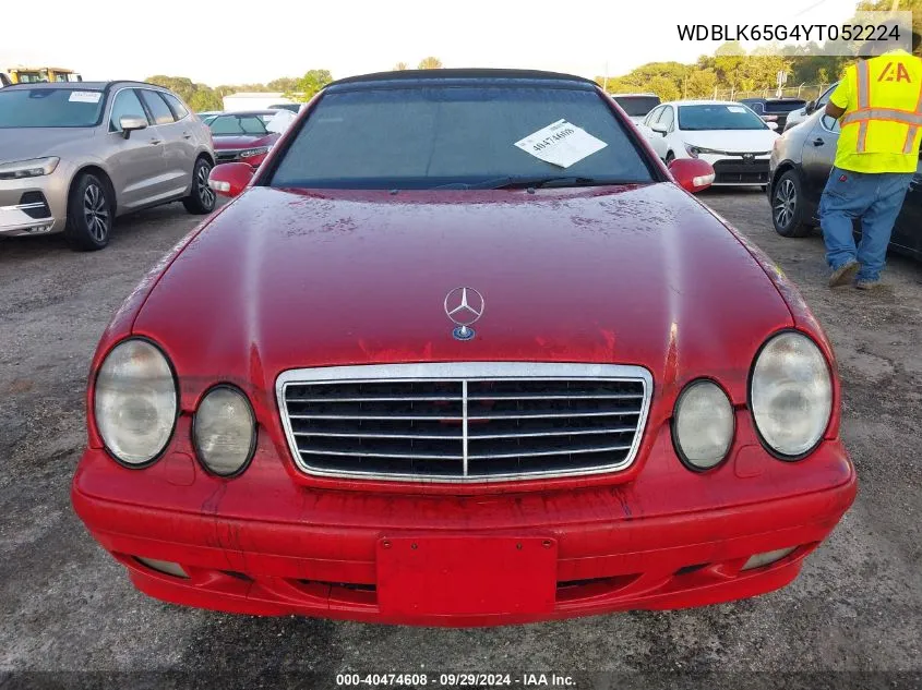 2000 Mercedes-Benz Clk 320 VIN: WDBLK65G4YT052224 Lot: 40474608