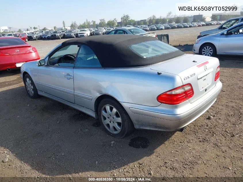 2000 Mercedes-Benz Clk 320 320 VIN: WDBLK65G8YT052999 Lot: 40538350