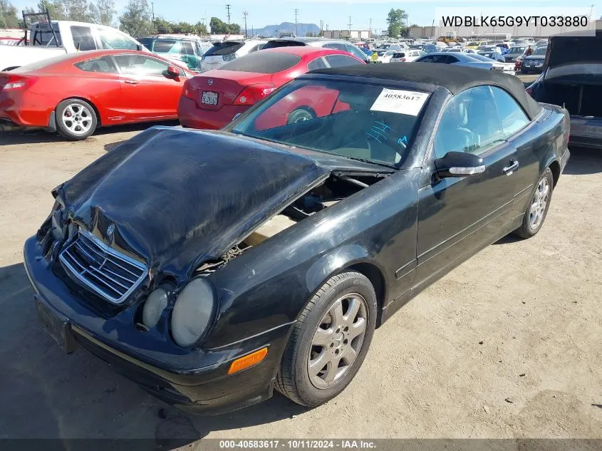 2000 Mercedes-Benz Clk 320 VIN: WDBLK65G9YT033880 Lot: 40583617