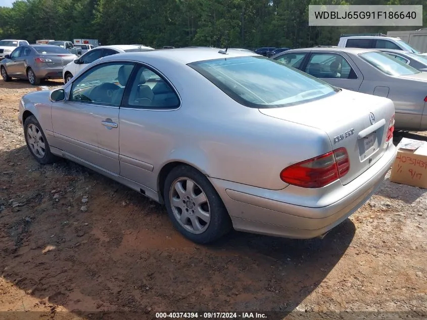 2001 Mercedes-Benz Clk 320 VIN: WDBLJ65G91F186640 Lot: 40374394