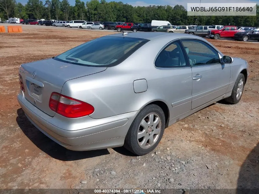 2001 Mercedes-Benz Clk 320 VIN: WDBLJ65G91F186640 Lot: 40374394