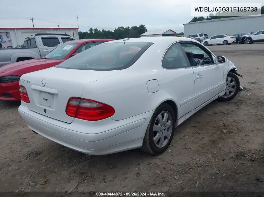 2001 Mercedes-Benz Clk 320 VIN: WDBLJ65G31F168733 Lot: 40444872