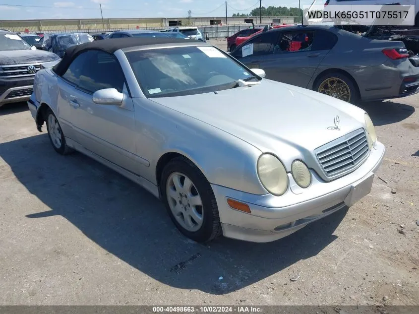 2001 Mercedes-Benz Clk 320 VIN: WDBLK65G51T075517 Lot: 40498663