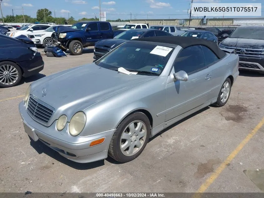 2001 Mercedes-Benz Clk 320 VIN: WDBLK65G51T075517 Lot: 40498663