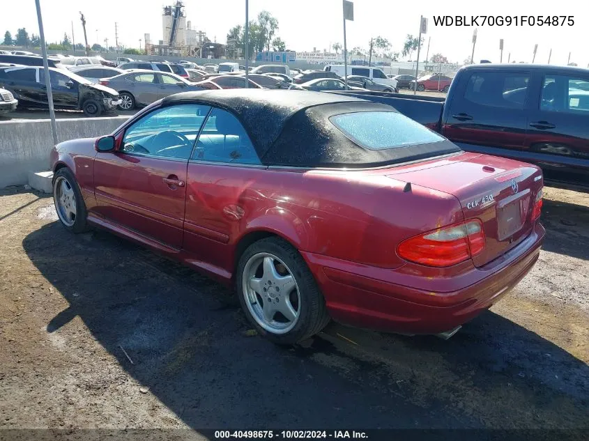 2001 Mercedes-Benz Clk 430 VIN: WDBLK70G91F054875 Lot: 40498675