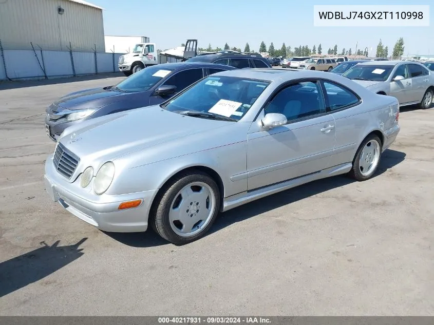 2002 Mercedes-Benz Clk-Class Amg VIN: WDBLJ74GX2T110998 Lot: 40217931