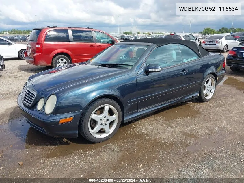 2002 Mercedes-Benz Clk 430 VIN: WDBLK70G52T116534 Lot: 40230400