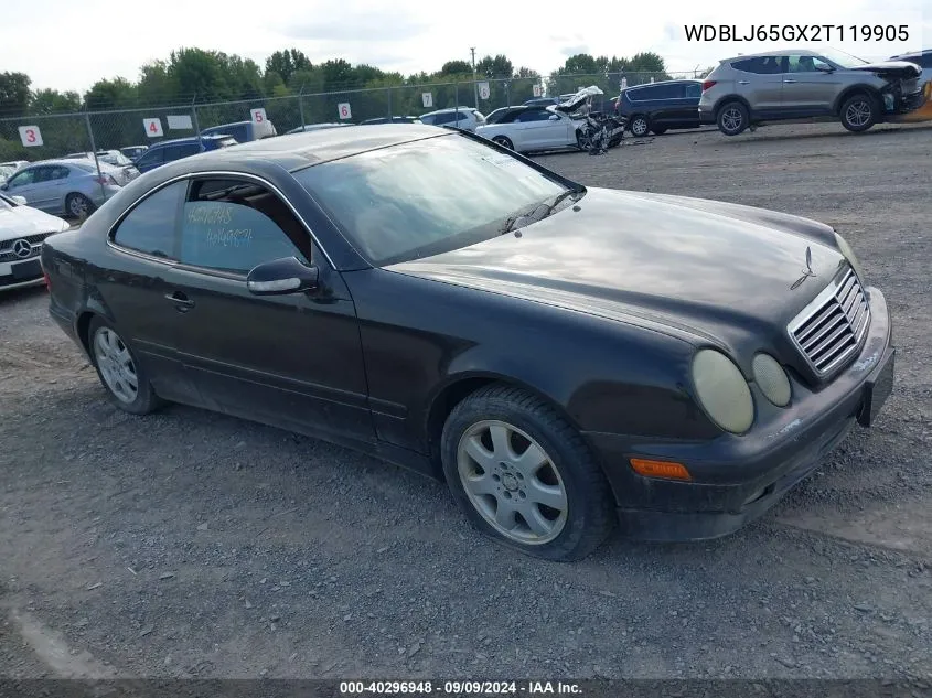 2002 Mercedes-Benz Clk 320 VIN: WDBLJ65GX2T119905 Lot: 40296948