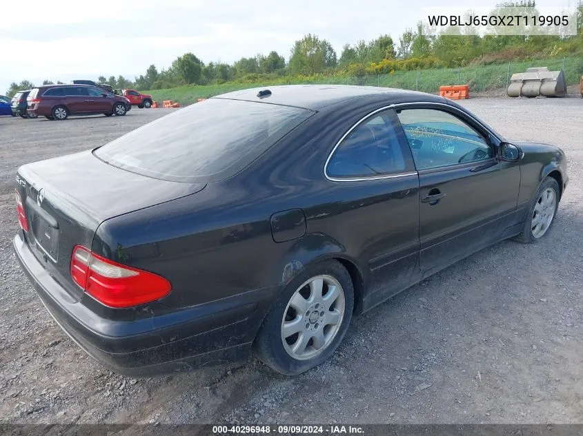 2002 Mercedes-Benz Clk 320 VIN: WDBLJ65GX2T119905 Lot: 40296948