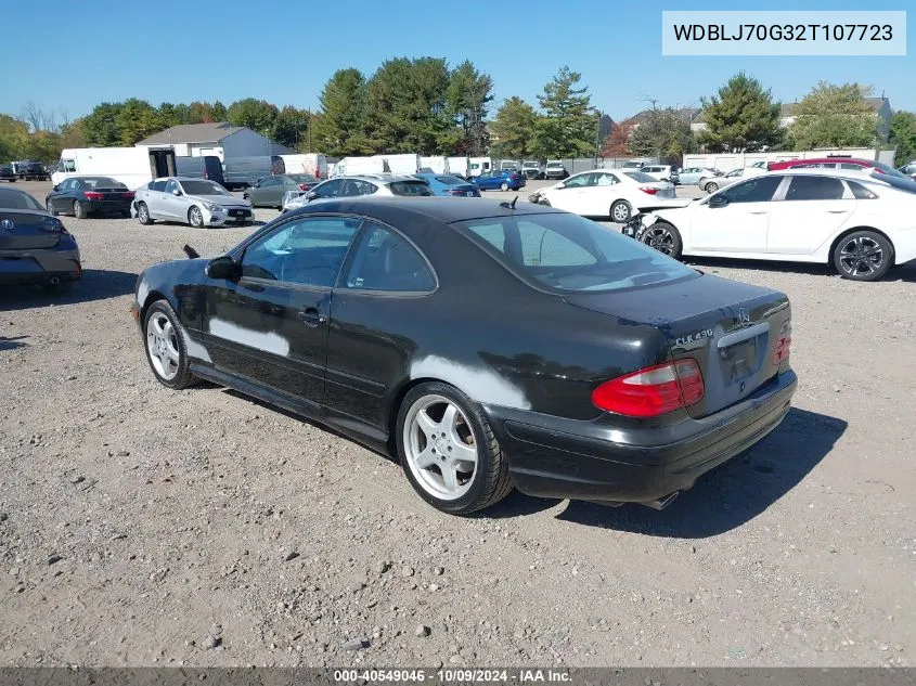 2002 Mercedes-Benz Clk 430 VIN: WDBLJ70G32T107723 Lot: 40549046